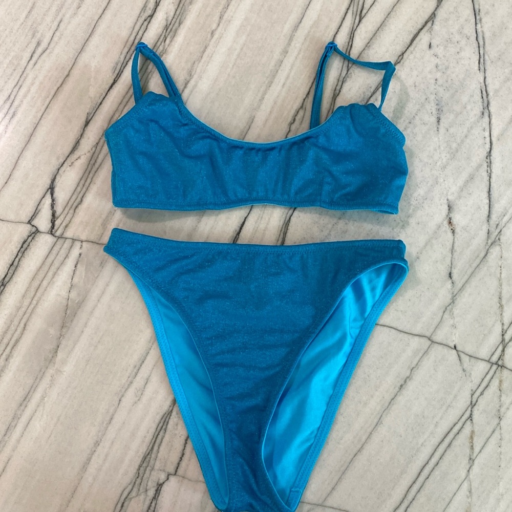 Ladies Small Triangl sparkle blue bikini